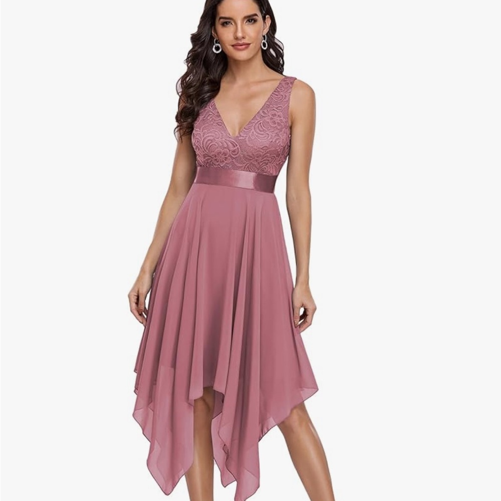 Ever Pretty Pink Asymmetrical High-Low Dress for Weddings